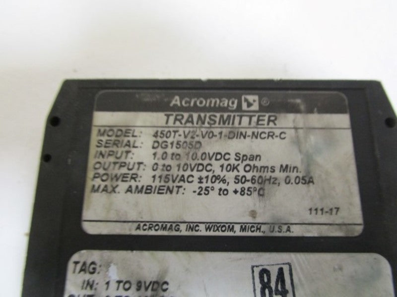 ACROMAG TRANSMITTER 450T-V2-V0-1-DIN-NCR-C  UNMP