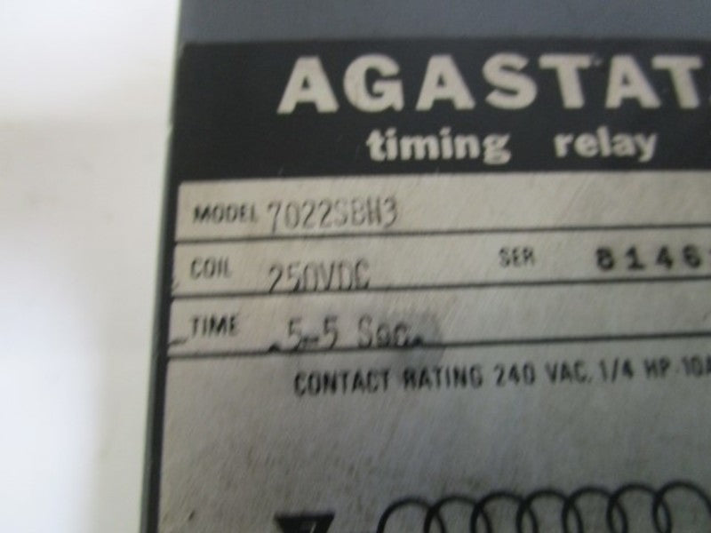 AGASTAT TIMING RELAY .5-5SEC. 7022SBH3  UNMP