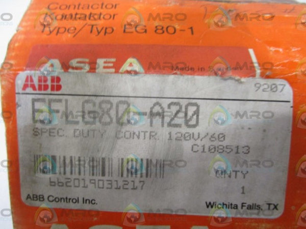 ABB CONTACTOR 120V EFLG80-A20  NSMP