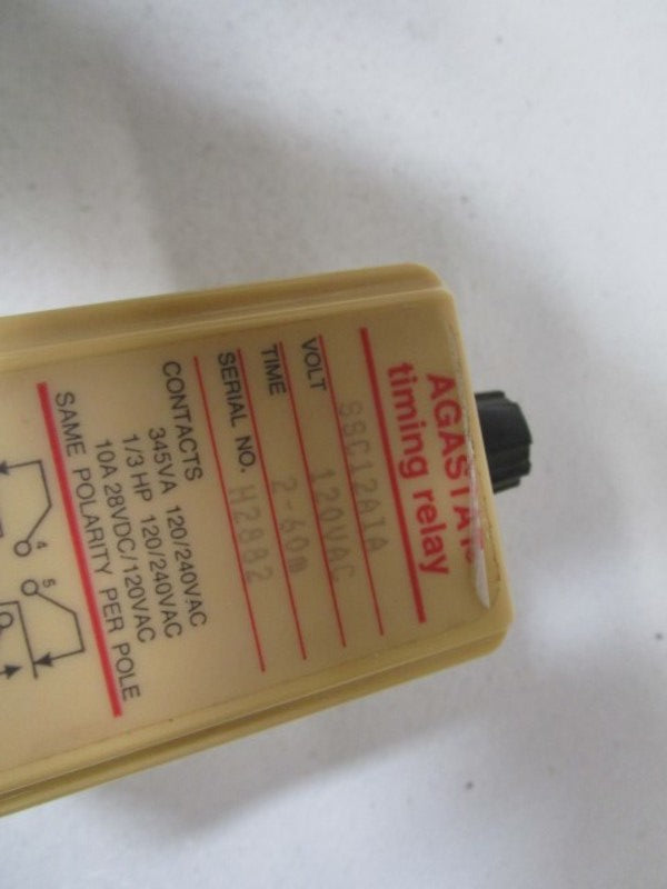 AGASTAT 2-60MIN TIME DELAY RELAY 120V SSC12AIA  NSMP