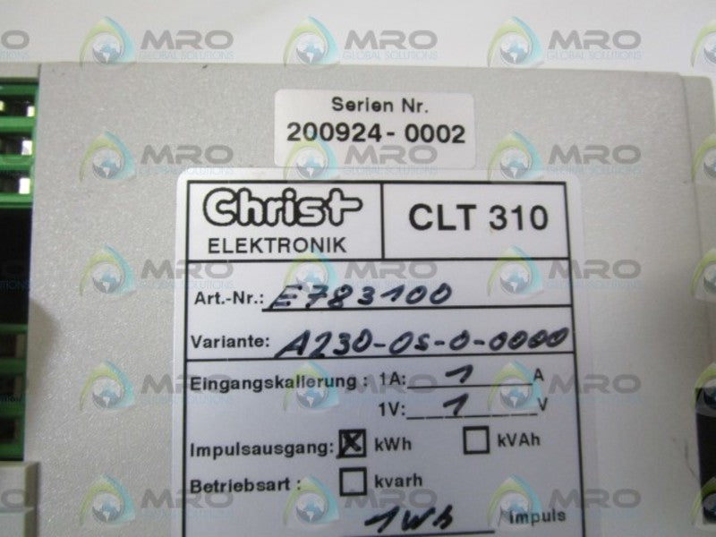 CHRIST ELELTRONIK RELAY CLT310  UNMP