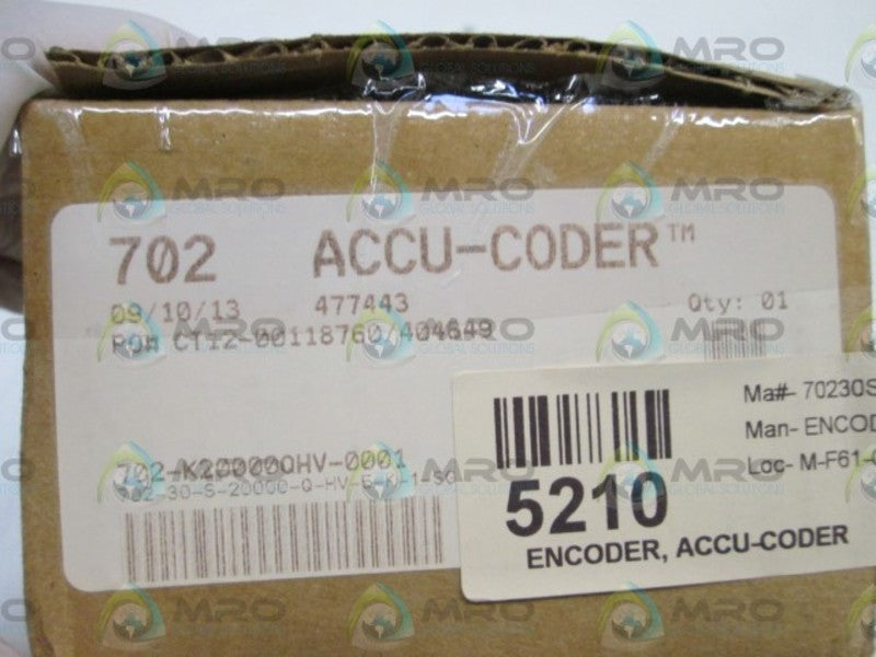 ACCU-CODER ENCODER 702-30-S-20000-Q-HV-5-K-1-SG-N-N  NSMP