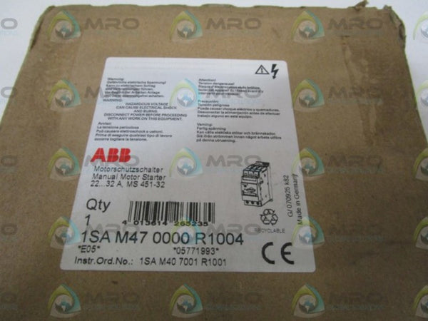 ABB MANUAL MOTOR STARTER 22-32A 1SAM470000R1004  NSMP