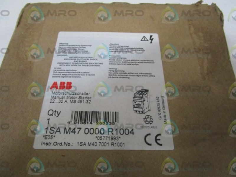 ABB MANUAL MOTOR STARTER 22-32A 1SAM470000R1004  NSMP