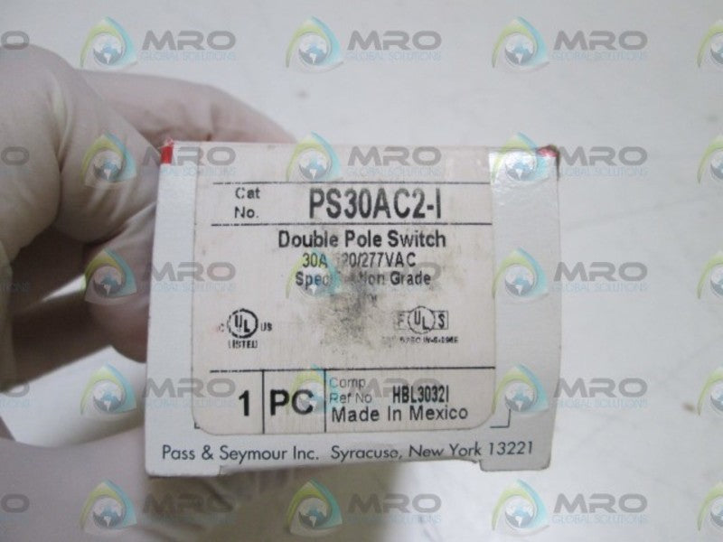 PASS & SEYMOUR DOUBLE POLE SWITCH  PS30AC2-I   NSMP