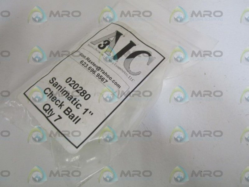 AIC SANIMATIC 1" CHECK BALL 020280 (PKG OF 7)  NSNP IN BAG