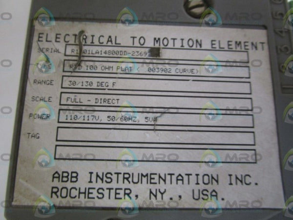 ABB 30/130 DEG. F TEMPERATURE SWITCH RTD 100 OHM FLAT  UNMP