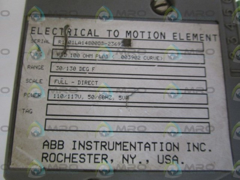 ABB 30/130 DEG. F TEMPERATURE SWITCH RTD 100 OHM FLAT  UNMP