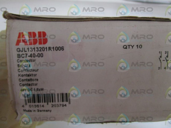 ABB 48V DC CONTACTOR BC7-40-00 (PKG OF10)   NSMP