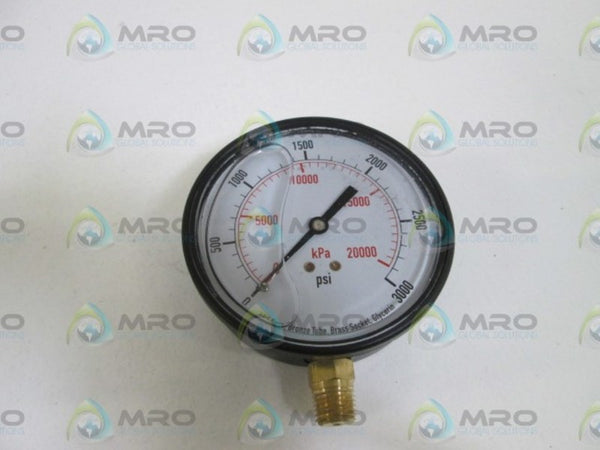 ABS CASE PRESSURE GAUGE 3 1/2" 0-3000 PSI 4FLF2  NSMP