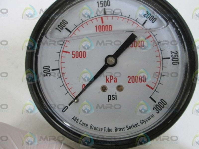 ABS CASE PRESSURE GAUGE 3 1/2" 0-3000 PSI 4FLF2  NSMP