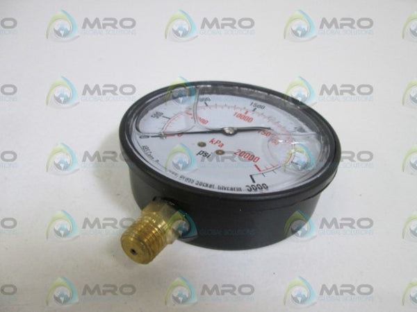 ABS CASE PRESSURE GAUGE 3 1/2" 0-3000 PSI 4FLF2  NSMP