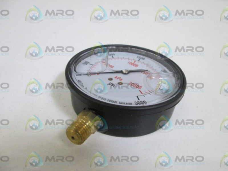 ABS CASE PRESSURE GAUGE 3 1/2" 0-3000 PSI 4FLF2  NSMP