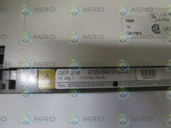 AEG DEP218 6728-042.276454 INPUT MODULE (MISSING TERMINAL)  UNMP