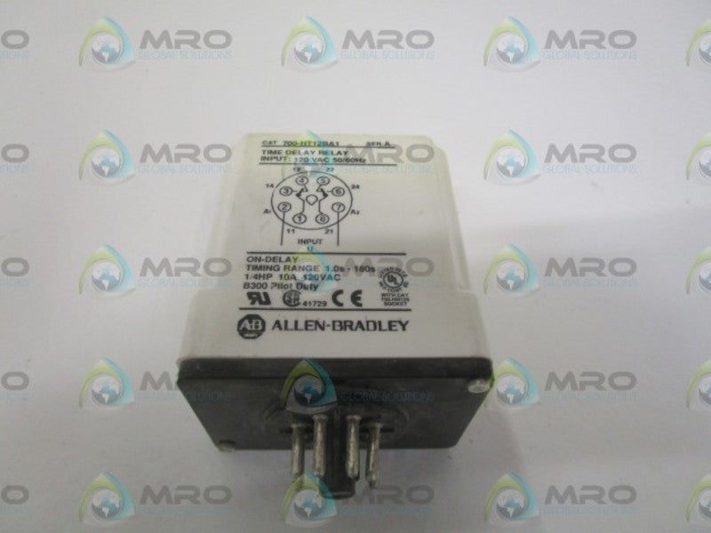 ALLEN BRADLEY 700-HT12BA1 SER. A TIME RELAY (CRACKED AS PICTURED)  UNMP