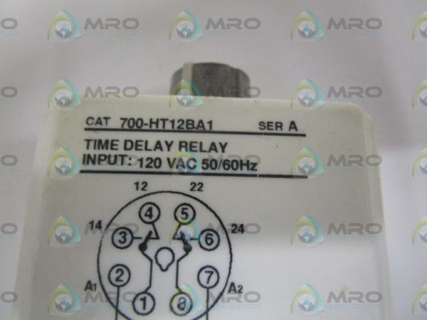 ALLEN BRADLEY 700-HT12BA1 SER. A TIME RELAY (CRACKED AS PICTURED)  UNMP