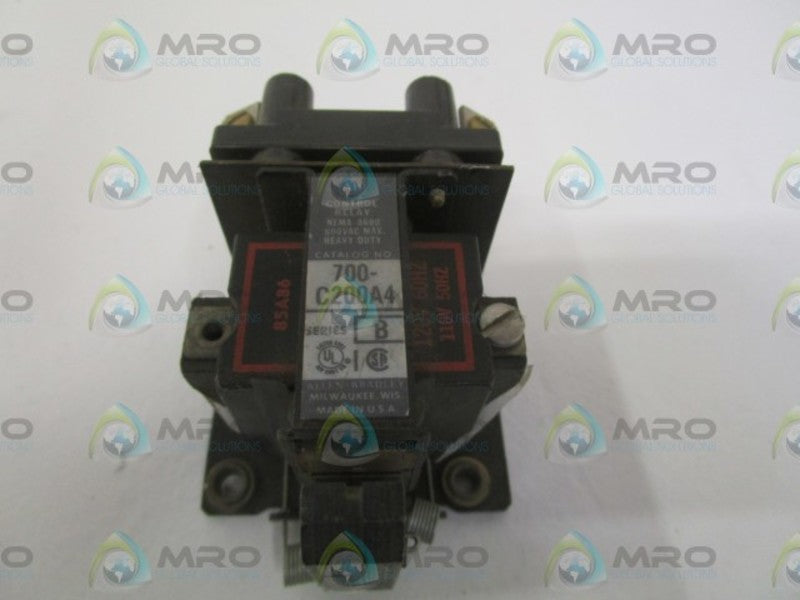 ALLEN BRADLEY 700-C200A4 SER. B CONTROL RELAY  UNMP