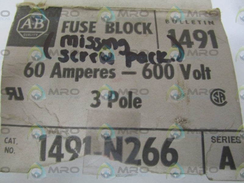ALLEN BRADLEY 1491-N266 SER. A FUSE BLOCK (AS PICTURED)  NSMP