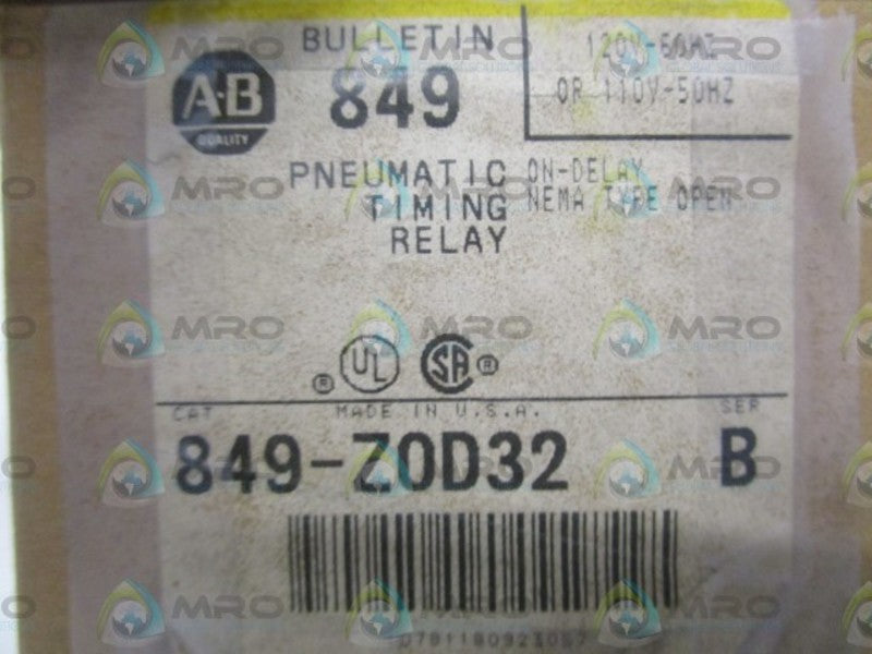 ALLEN BRADLEY 849-ZOD32 SER. B TIMING RELAY (AS PICTURED)  NSMP