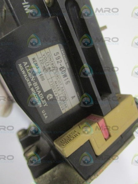 ALLEN BRADLEY 592-BOW16 SER. A OVERLOAD RELAY  UNMP
