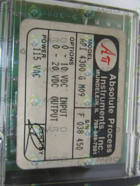ABSOLUTE PROCESS API4300GM09 ISOLATED TRANSMITTER  UNMP