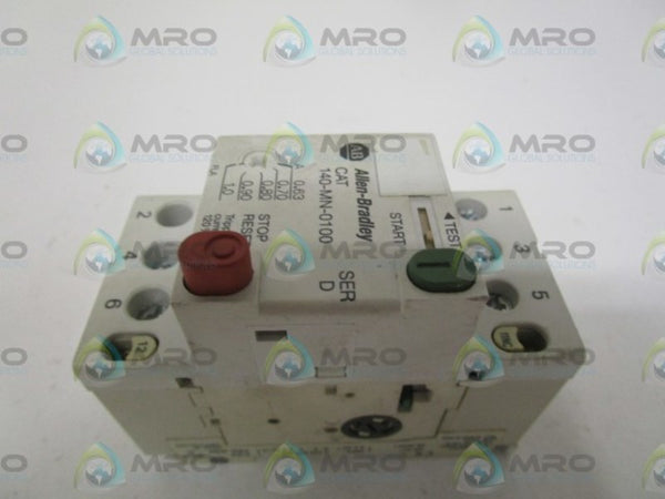ALLEN BRADLEY 140-MN-0100 SER. D MANUAL MOTOR 0.63-1.0A (AS PICTURED)  UNMP