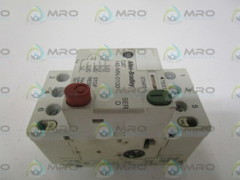ALLEN BRADLEY 140-MN-0100 SER. D MANUAL MOTOR 0.63-1.0A (AS PICTURED)  UNMP