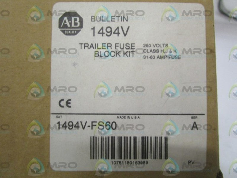 ALLEN BRADLEY 1494V-FS60 SER. A  FUSE BLOCK KIT (AS PICTURED)  NSMP