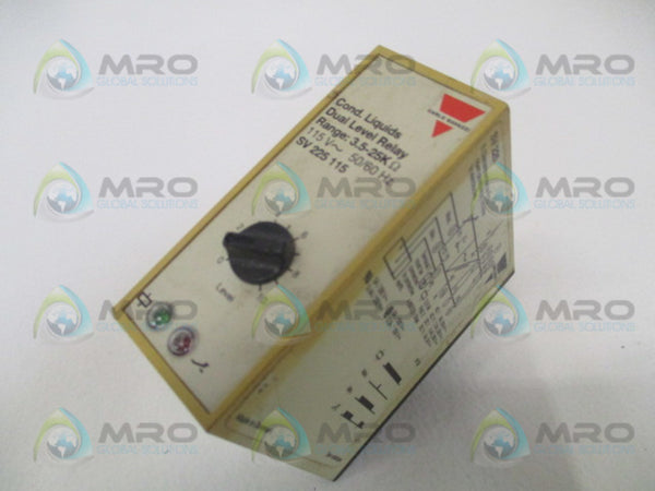 CARLO GAVAZZI SV225115 COND. LIQUIDS DUAL LEVEL RELAY 115V  UNMP