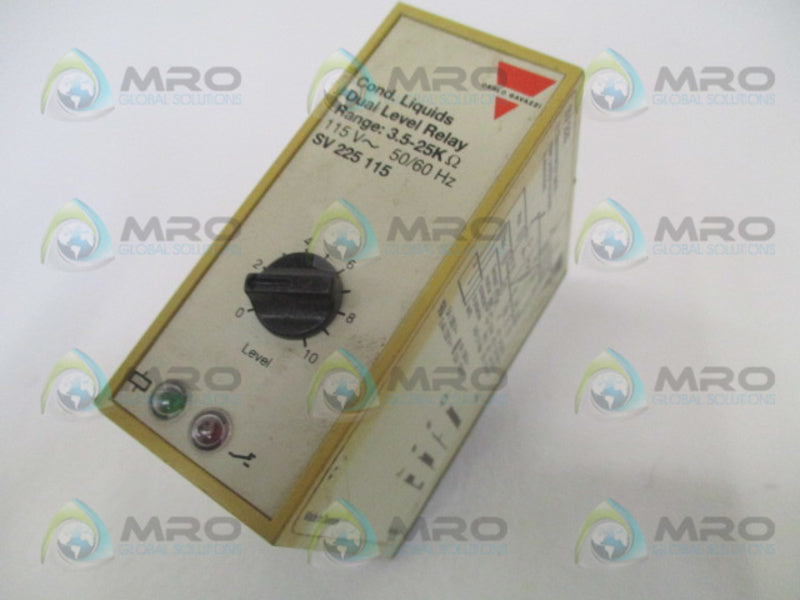 CARLO GAVAZZI SV225115 COND. LIQUIDS DUAL LEVEL RELAY 115V  UNMP