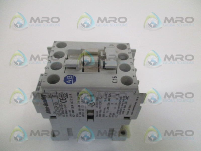 ALLEN BRADLEY 100-C16D01 SER. B CONTACTOR 110/120V  UNMP