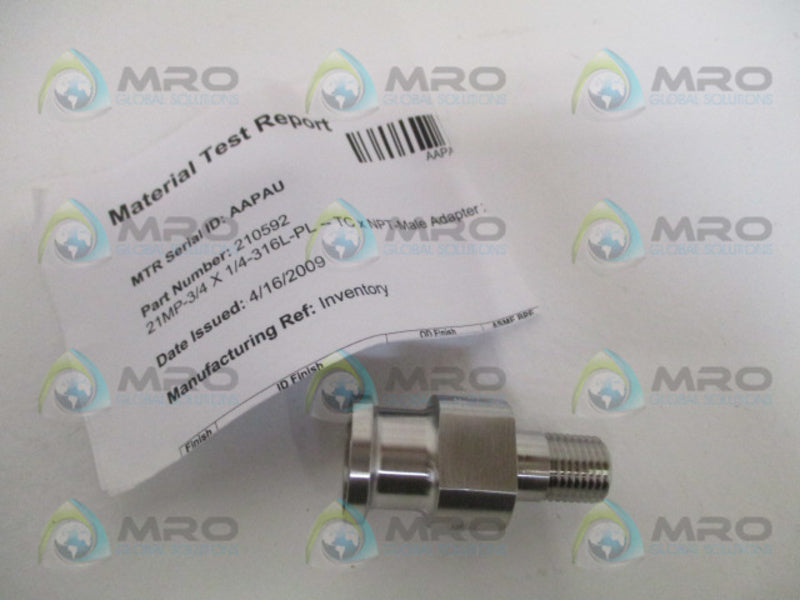 ALFA LAVAL 210592 21MP-3/4X1/4-316L-LP MALE ADAPTER  NSNP
