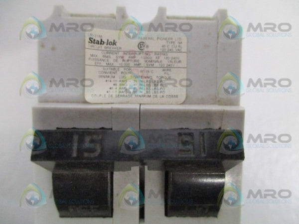 FEDERAL PIONEER NA215 CIRCUIT BREAKER 15A  UNMP