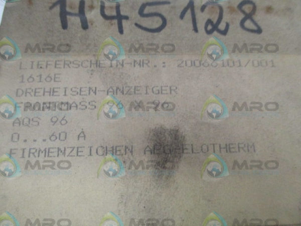 AEG-ELOTHERM 20066101/001 PANEL METER 0-60A  NSMP