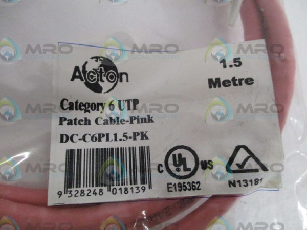 ACTON DC-C6PL1.5-PK PATCH CABLE 1.5M  NSMP