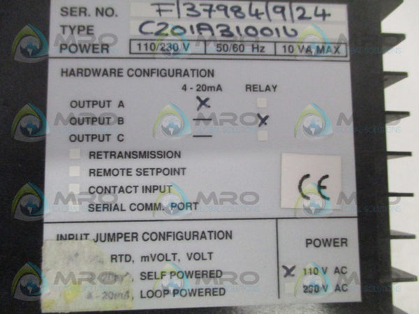 ABB COMMANDER 200 C201A31001U TEMPERATURE CONTROLLER  UNMP