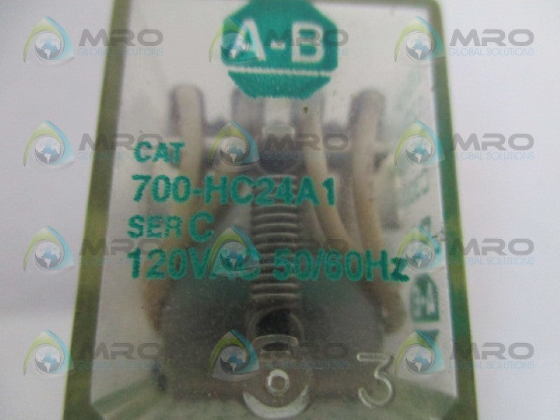 ALLEN BRADLEY 700-HC24A1 SER. C RELAY 120VAC  UNMP