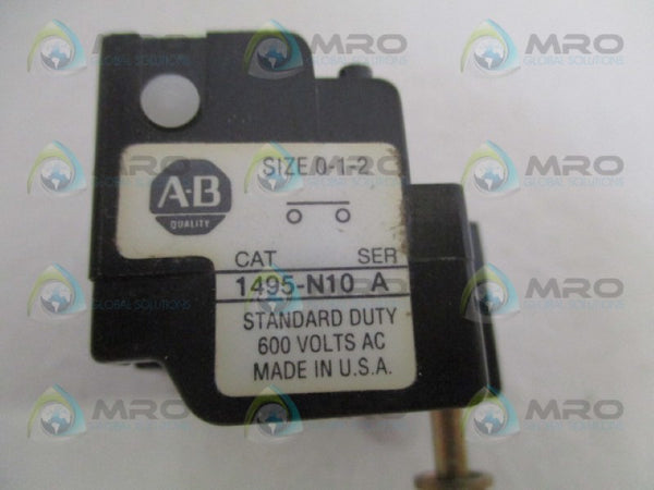 ALLEN BRADLEY 1495-N10 SER. A AUXILIARY CONTACT BLOCK  UNMP
