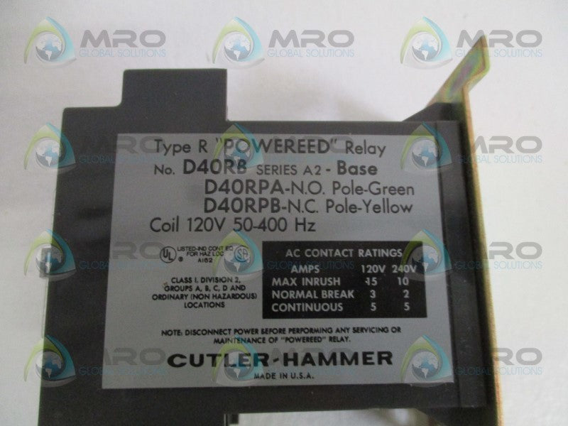 CUTLER-HAMMER D40RBA REED RELAY (MISSING ACCESSORIES)  NSMP