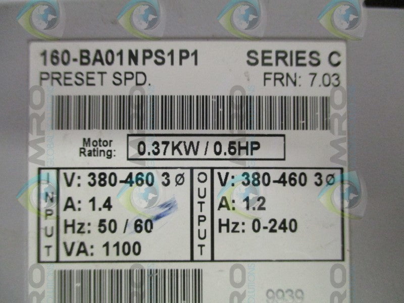 ALLEN BRADLEY 160-BA01NPS1P1 SER. C F/W 7.03 CONTROLLER (AS PICTURED)  UNMP