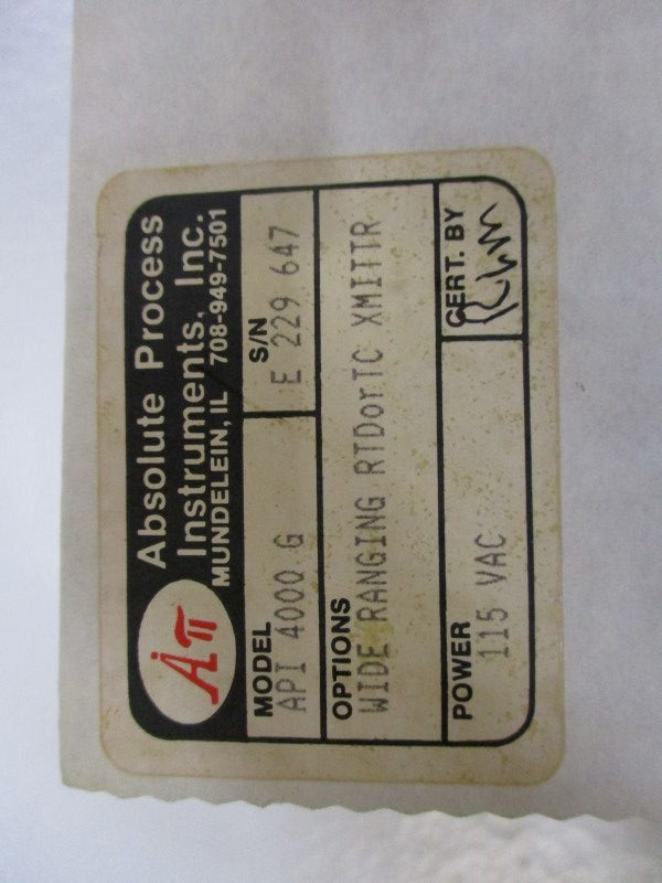 ABSOLUTE PROCESS INSTRUMENTS API4000G NSFS