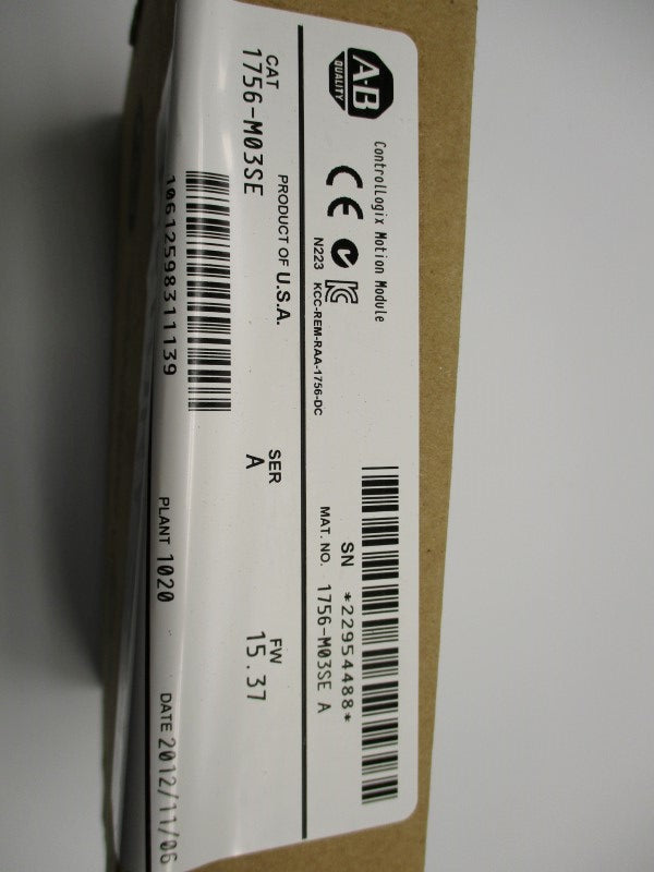 ALLEN BRADLEY 1756-M03SE SER. A F/W 15.37 DATE: 2012 NSFS