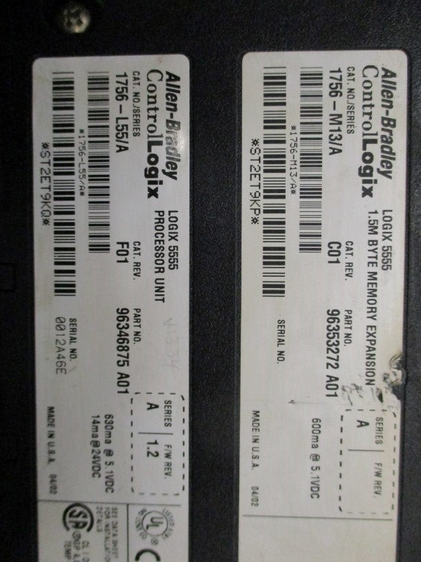 ALLEN BRADLEY 1756-L55 SER. A F/W 1.2 UNMP