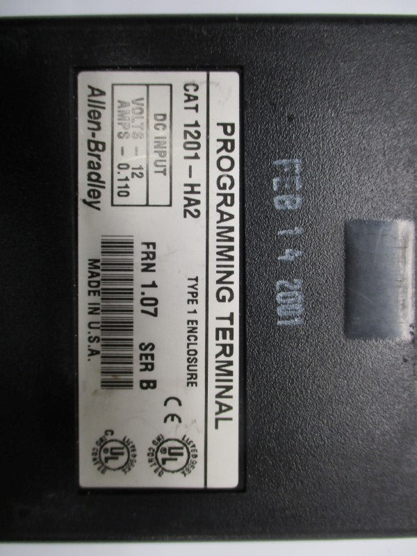 ALLEN BRADLEY 1201-HA2 SER. B F/W 1.07 12VDC 0.110A UNMP