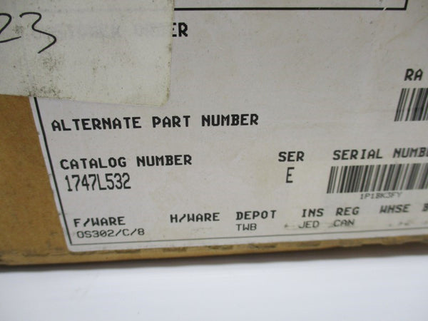 ALLEN BRADLEY 1747-L532 SER. E F/W 8 (NO KEY) REMAN