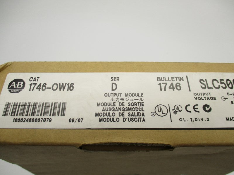 ALLEN BRADLEY 1746-OW16 SER. D DATE: 2007 NSFS