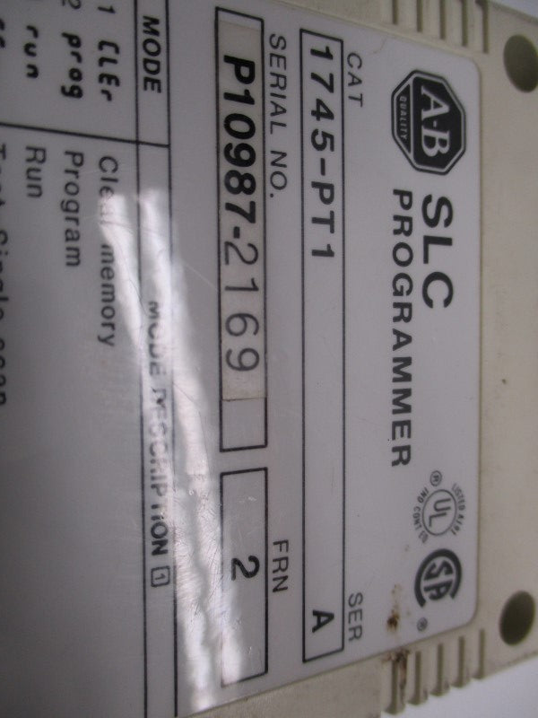 ALLEN BRADLEY 1745-PT1 SER. A F/W 2 UNMP