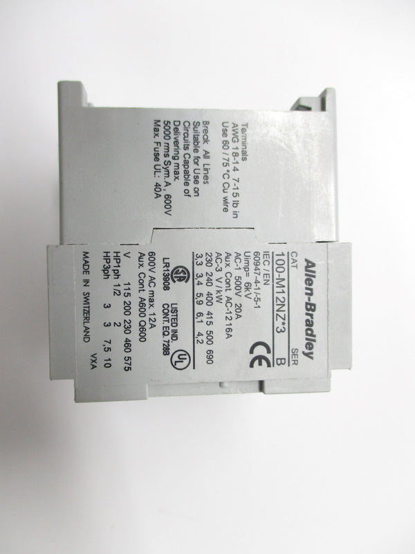 ALLEN BRADLEY 100-M12NZ23 SER. B 24VDC NSNP