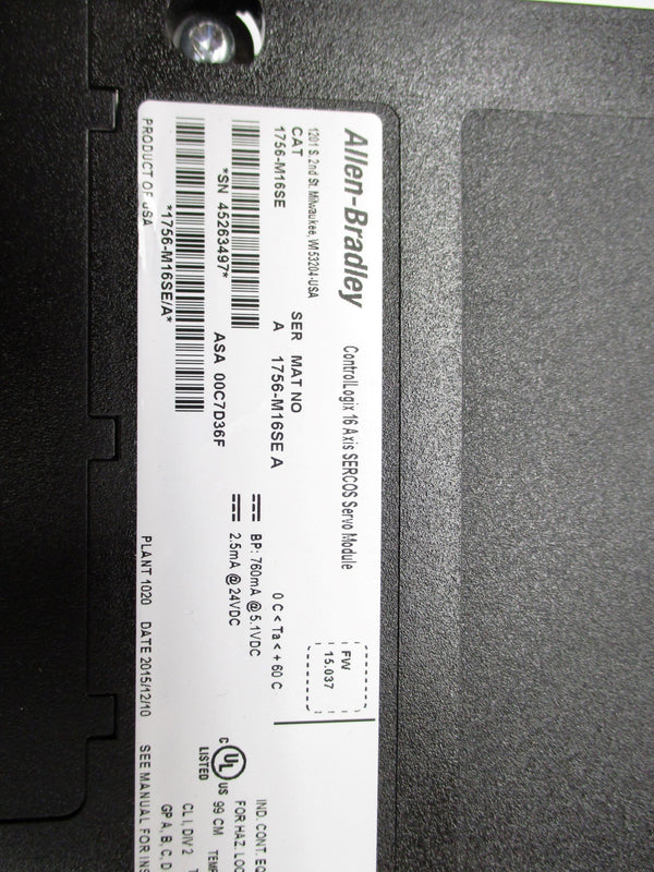 ALLEN BRADLEY 1756-M16SE SER. A F/W 15.037 NSNP