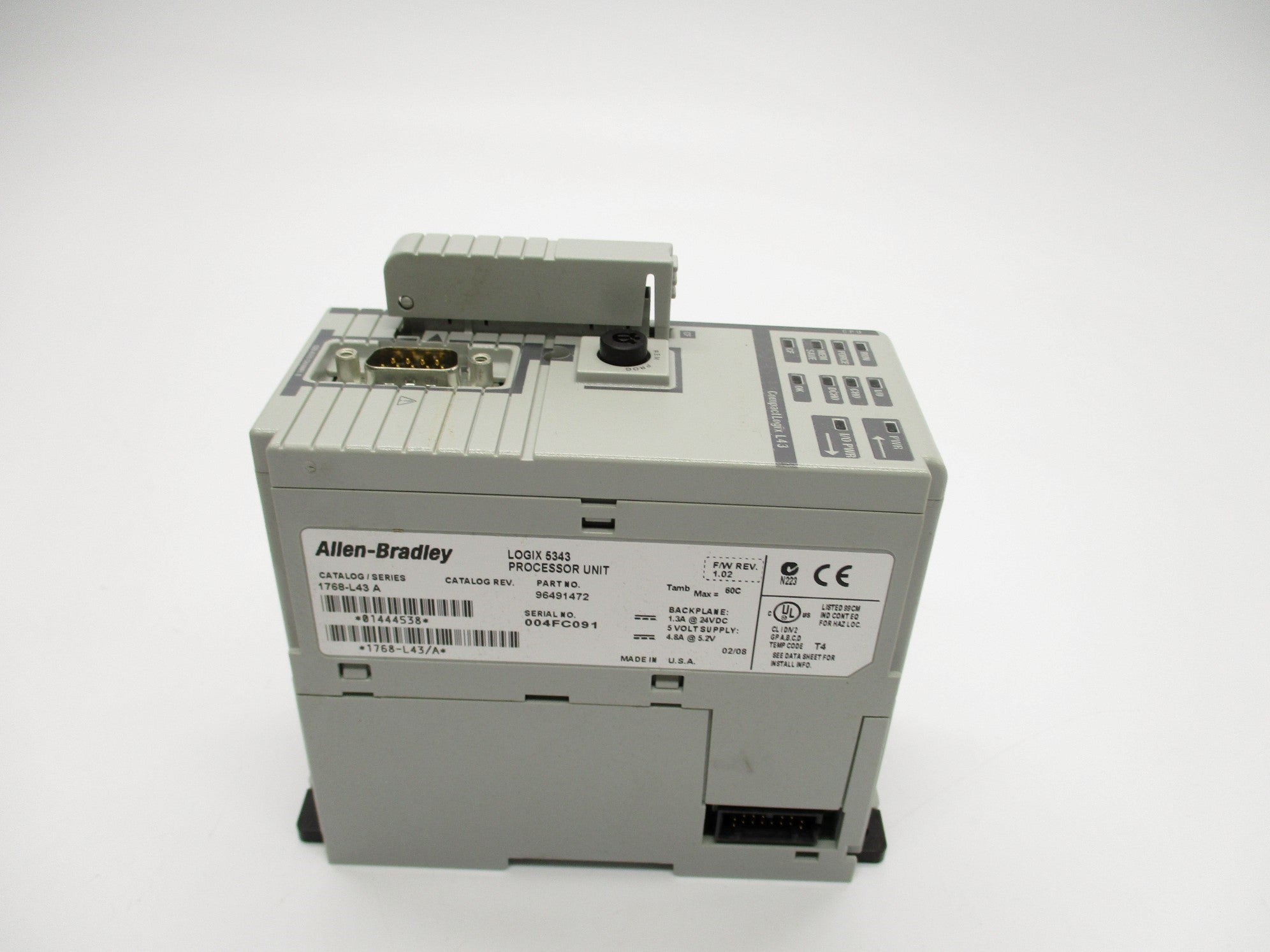 ALLEN BRADLEY 1768-L43 SER. A F/W 1.02 24VDC 1.3A NSMP